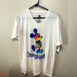 Disneyland Tye Die Mickey Mouse Womens V-neck Shirt